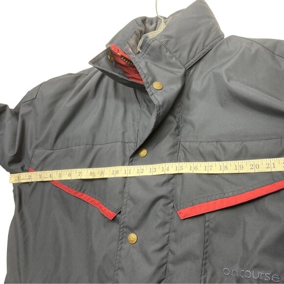 On Course Technical Riding Jacket Navy/Red Equestrian Outerwear Size Large DH28 - Picture 8 of 11